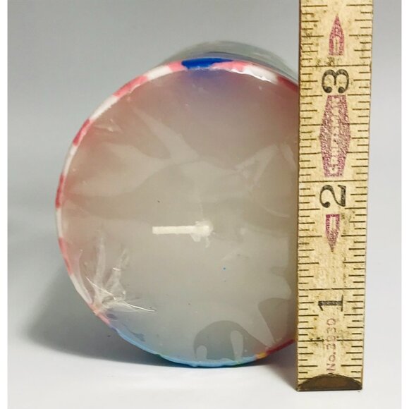 San Francisco Candle Co Holiday Patchwork Pillar Candle Vintage 6" Sealed Unlit - Picture 5 of 6